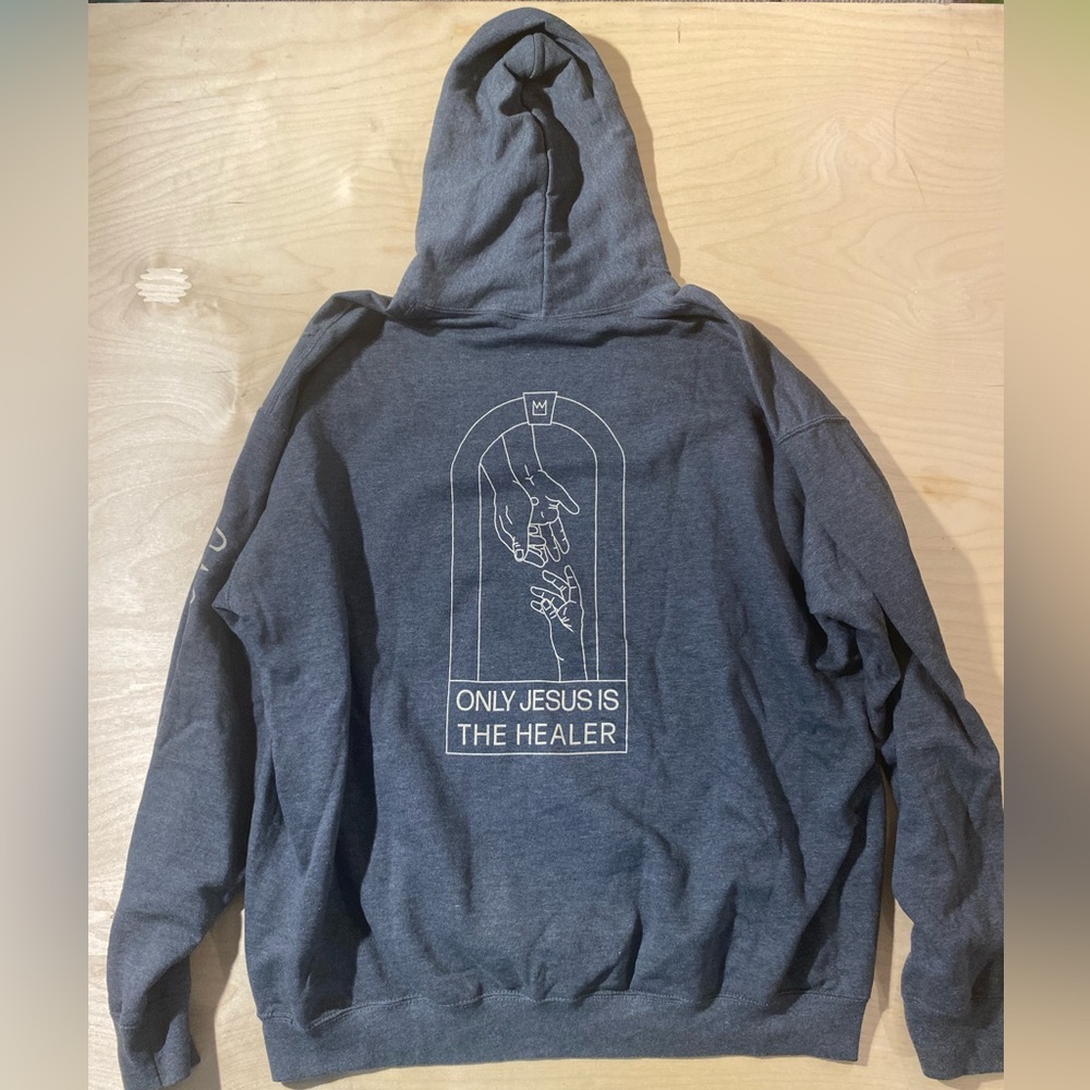Gray Hoodie with Text Design on Port & Company Tag 2XL (PH) - Picture 12 of 13